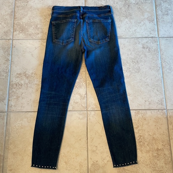 Citizen of Humanity jeans with studded slit around bottom of legs. - Picture 2 of 8
